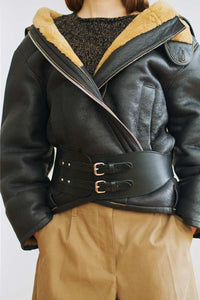 GIRDLE BELT / SLOW BLACK ARID BULL HIDE