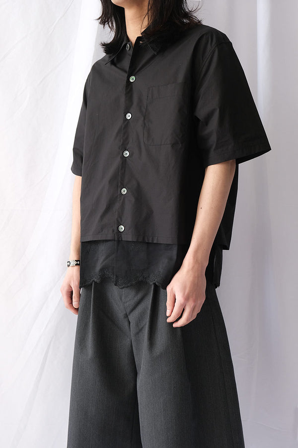 EVERY SHIRT SHORTSLEEVE / VOID BLACK FINE POPLIN