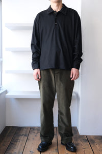 STRAIGHT TROUSERS HIGH DENCE WOOL GABARDINE / PETRO GREEN [Kobe store]