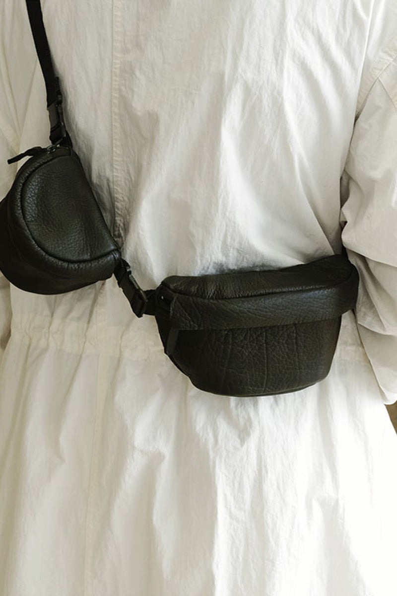DEER LEATHER WAIST BAG M/ BLACK