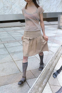 LAI MIDI PLEAT SKIRT / ECRU
