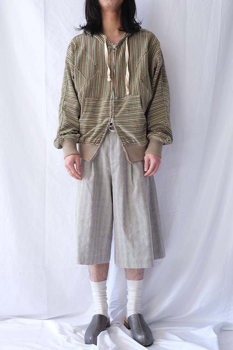 FLEX HOODIE / GREEN-GREY-ORANGE