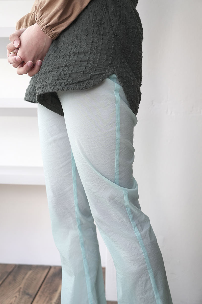 SKIN PU SEE-THROUGH PANTS / LIGHT BLUE