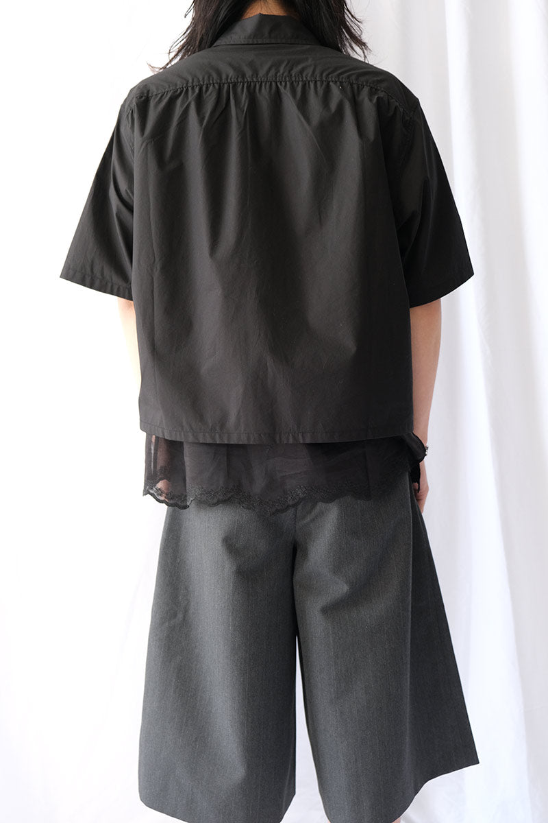 EVERY SHIRT SHORTSLEEVE / VOID BLACK FINE POPLIN