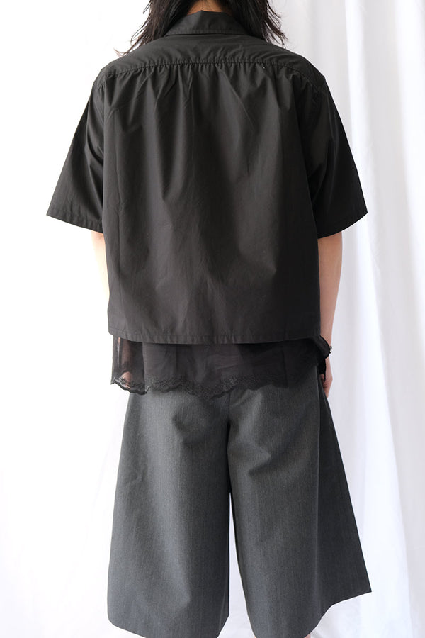 EVERY SHIRT SHORTSLEEVE / VOID BLACK FINE POPLIN