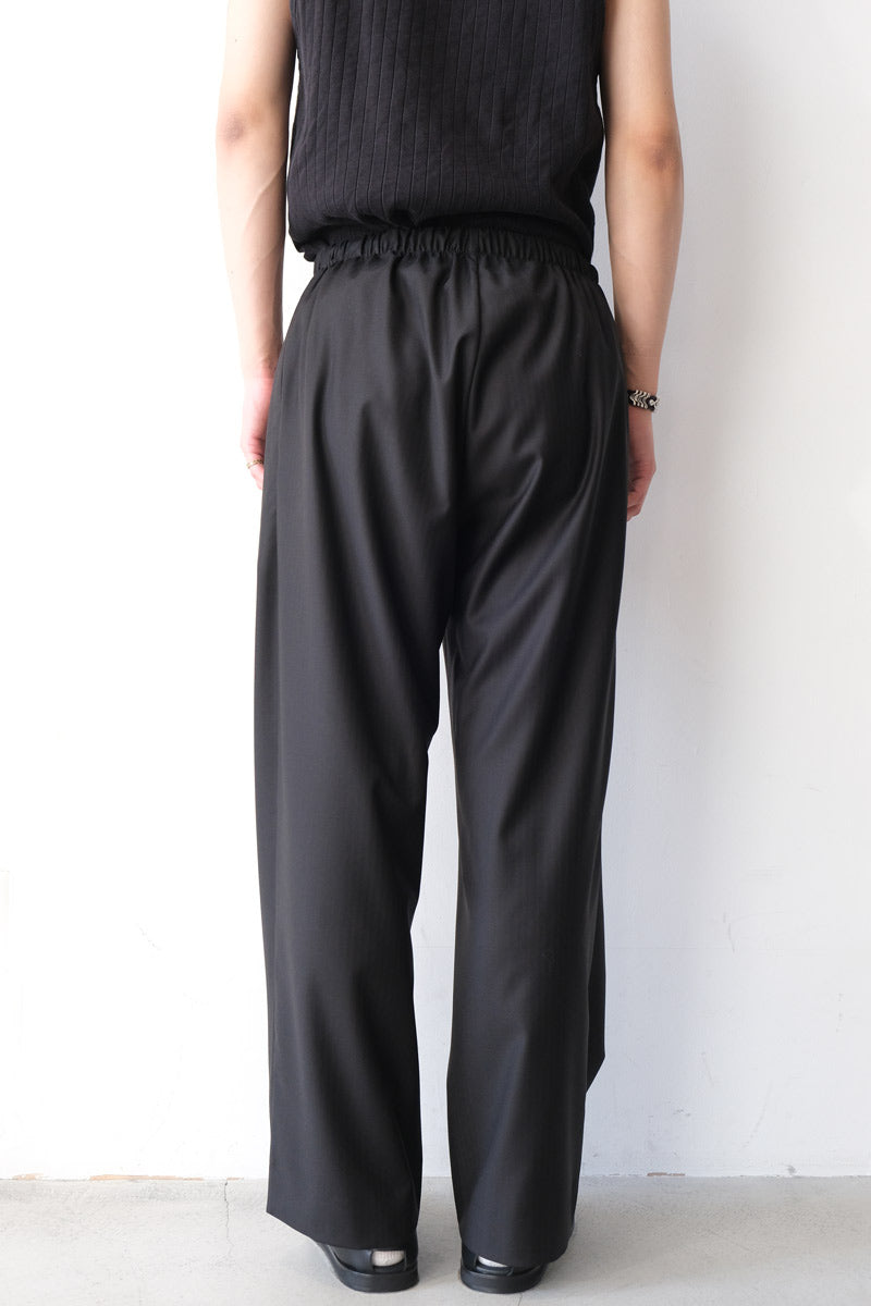 S17 NO.288 FINE WOOL DRAWSTRING TROUSERS / BLACK HERRINGBONE [가나자와점]