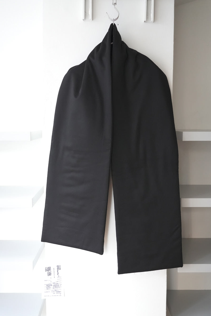 S17 NO.110 HEAVY WOOL PADDED POCKET SCARF / BLACK [金沢店]