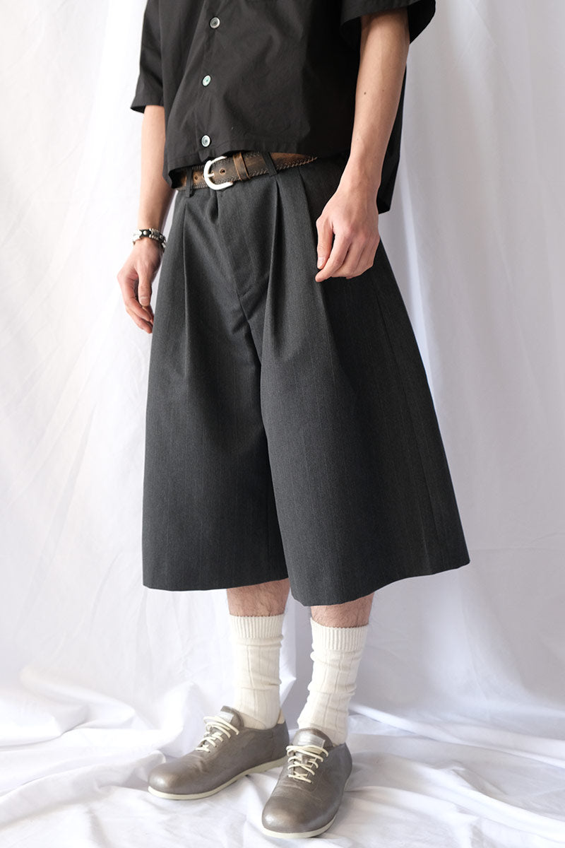 SPLIT SHORTS / SHARK PINSTRIPE HERRINGBONE