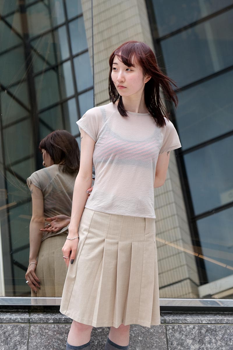 OMU T-SHIRT / BEIGE [20% OFF]