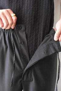 S17 NO.288 FINE WOOL DRAWSTRING TROUSERS / BLACK HERRINGBONE [金沢店]