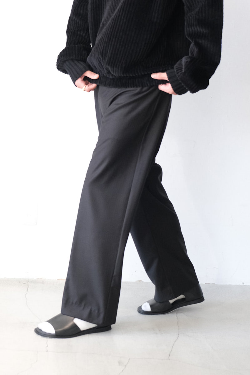 S17 NO.288 FINE WOOL DRAWSTRING TROUSERS / BLACK HERRINGBONE [가나자와점]