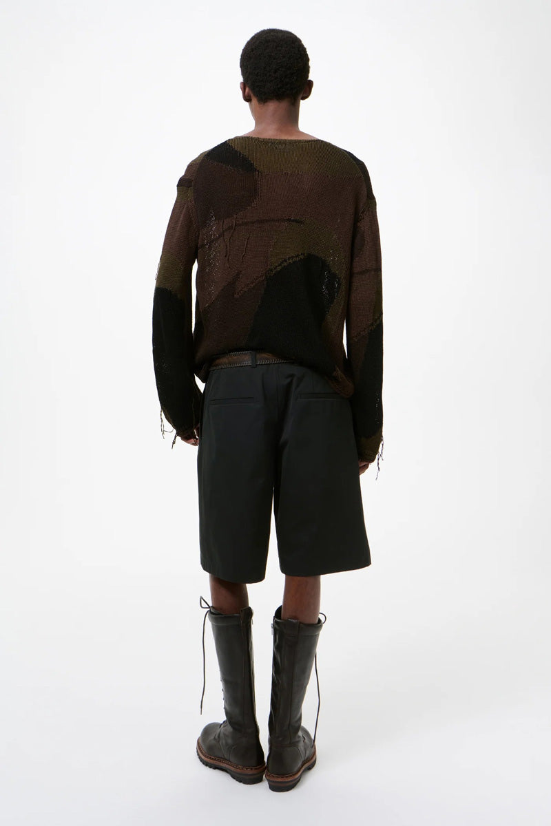 PONTE SHORTS / STUDIO BLACK MICRO CANVAS