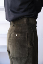 Load image into Gallery viewer, STRAIGHT TROUSERS HIGH DENCE WOOL GABARDINE / PETRO GREEN [Kobe store]