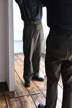 Load image into Gallery viewer, STRAIGHT TROUSERS HIGH DENCE WOOL GABARDINE / PETRO GREEN [Kobe store]