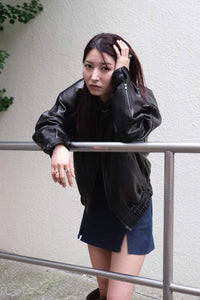 LORA LEATHER JACKET / BLACK