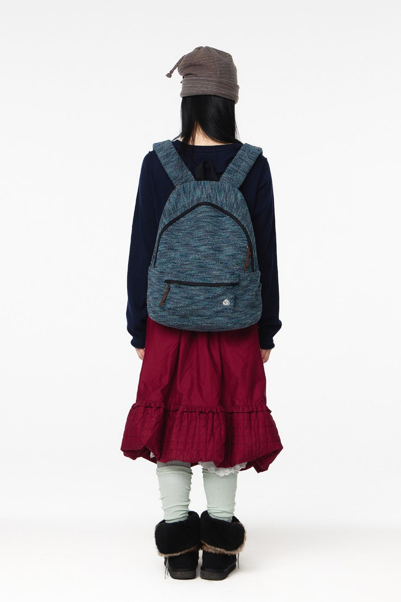 ROUND COLLAR KNIT CARDIGAN / NAVY