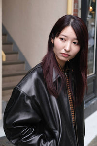 LORA LEATHER JACKET / BLACK