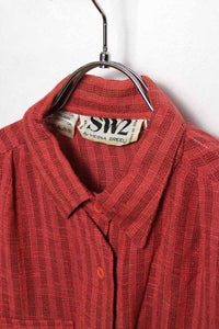 SW2 | 90'S L/S CHECK APRON SHIRT [USED]