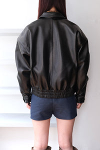 LORA LEATHER JACKET / BLACK