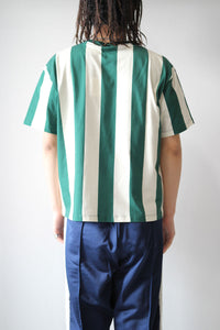 BOX TEE STRIPE / GREEN-WHITE