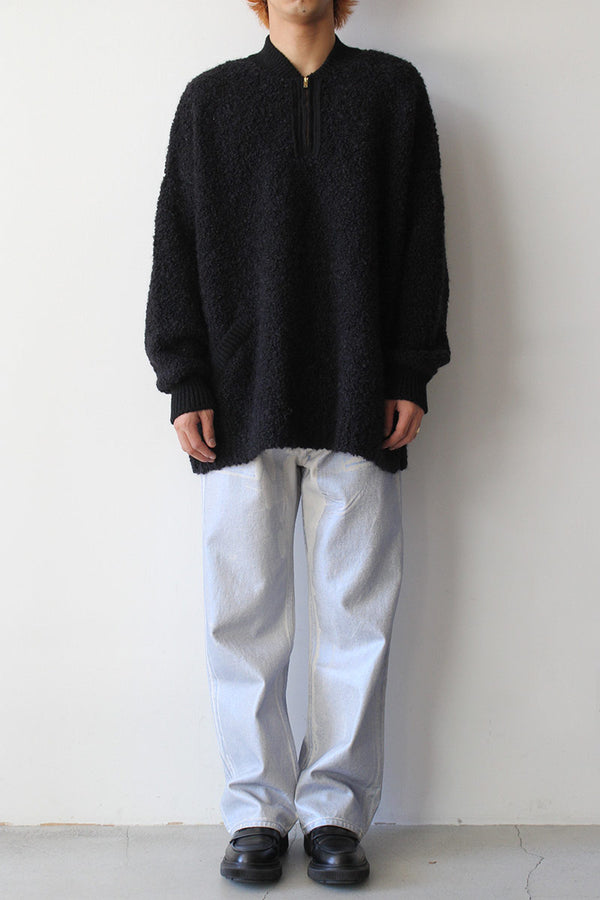 WOOL &amp; MOHAIR POLO SWEATER / BLACK [30%OFF]