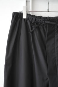 S17 NO.288 FINE WOOL DRAWSTRING TROUSERS / BLACK HERRINGBONE [金沢店]
