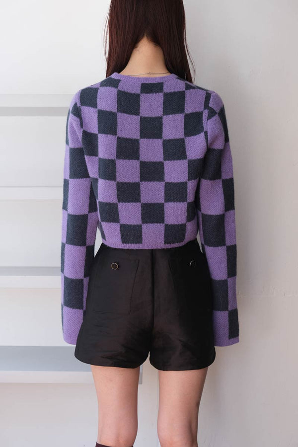 YOKO TOP / PURPLE CHECK [30%OFF]