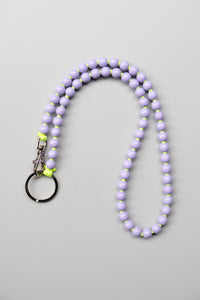 PERLEN LONG KEYHOLDER / LILAC-NEONYELLOW