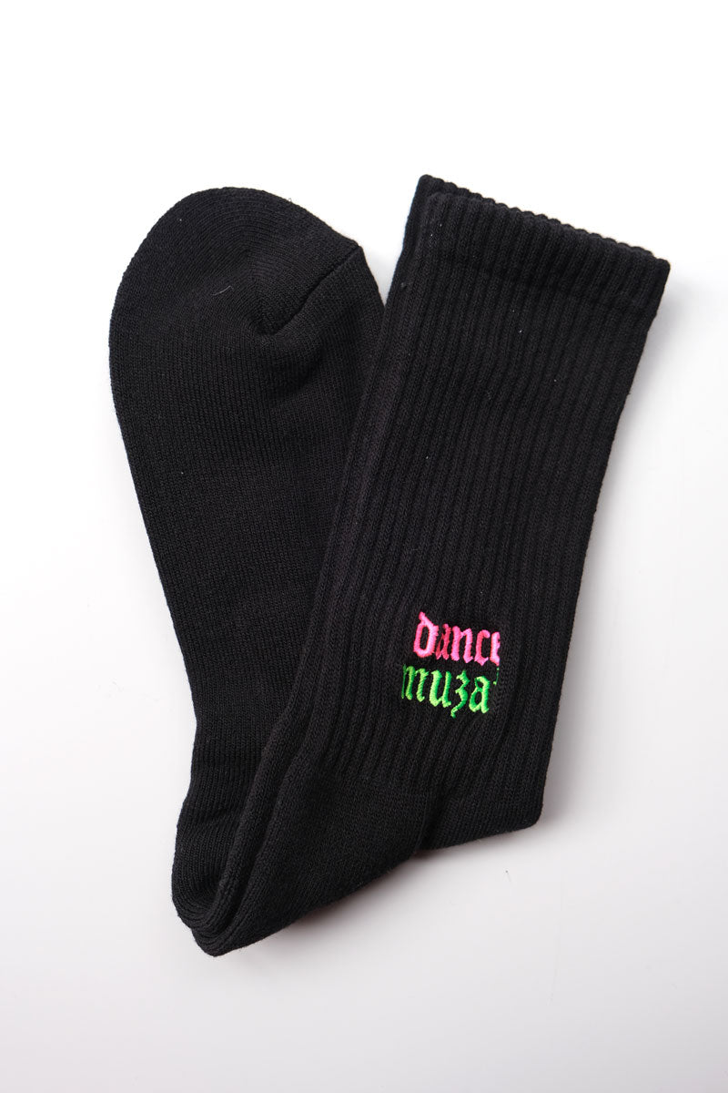 TOMOO GOKITA -'DANCE MUZAK' RIB SOCKS / BLACK [20%OFF]