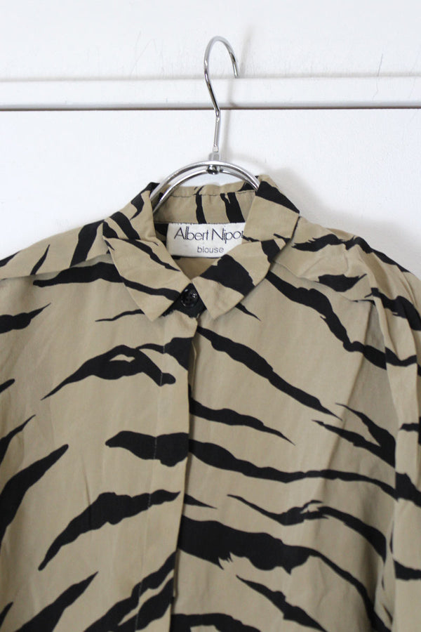 ALBERT NIPON | 90'S L/S SILK SHIRT [USED]