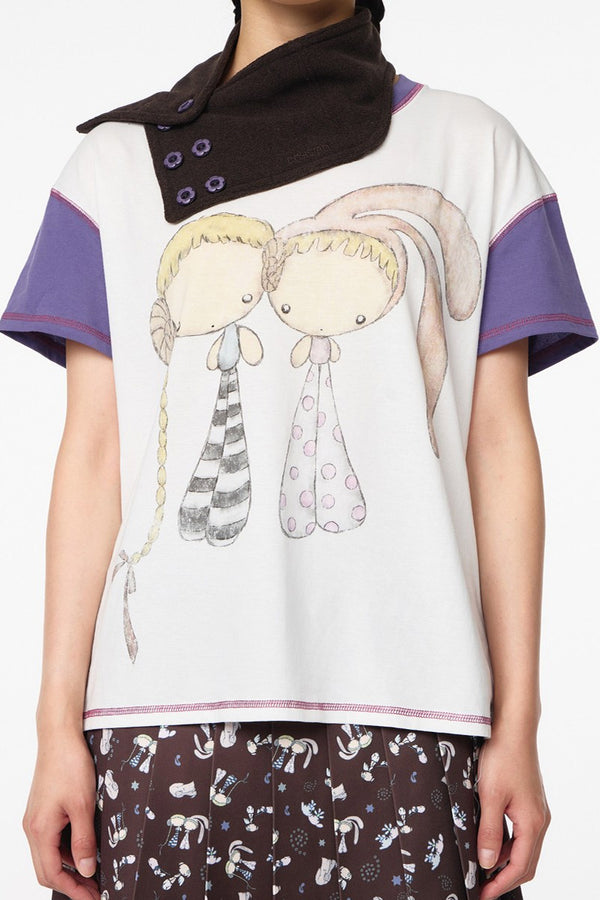 COLOR BLOCK GRAPHIC T-SHIRT / WHITE