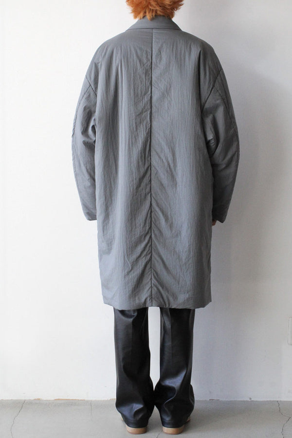 NYLON RIPSTOP PADDED OVER COAT / BLUE GRAY [50% OFF]