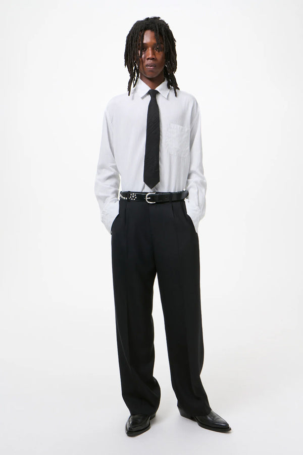 BORROWED CHINO / BLACK PANAMA WOOL