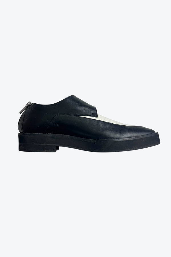 HELMUT LANG | HEEL ZIP MONK STRAP LEATHER SHOES [USED]