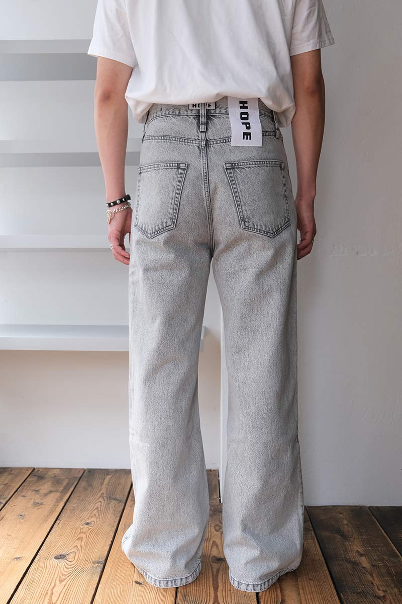 SKID JEANS / SKID JEANS / LT GREY STONE Bootcut baggy jeans – STOCK