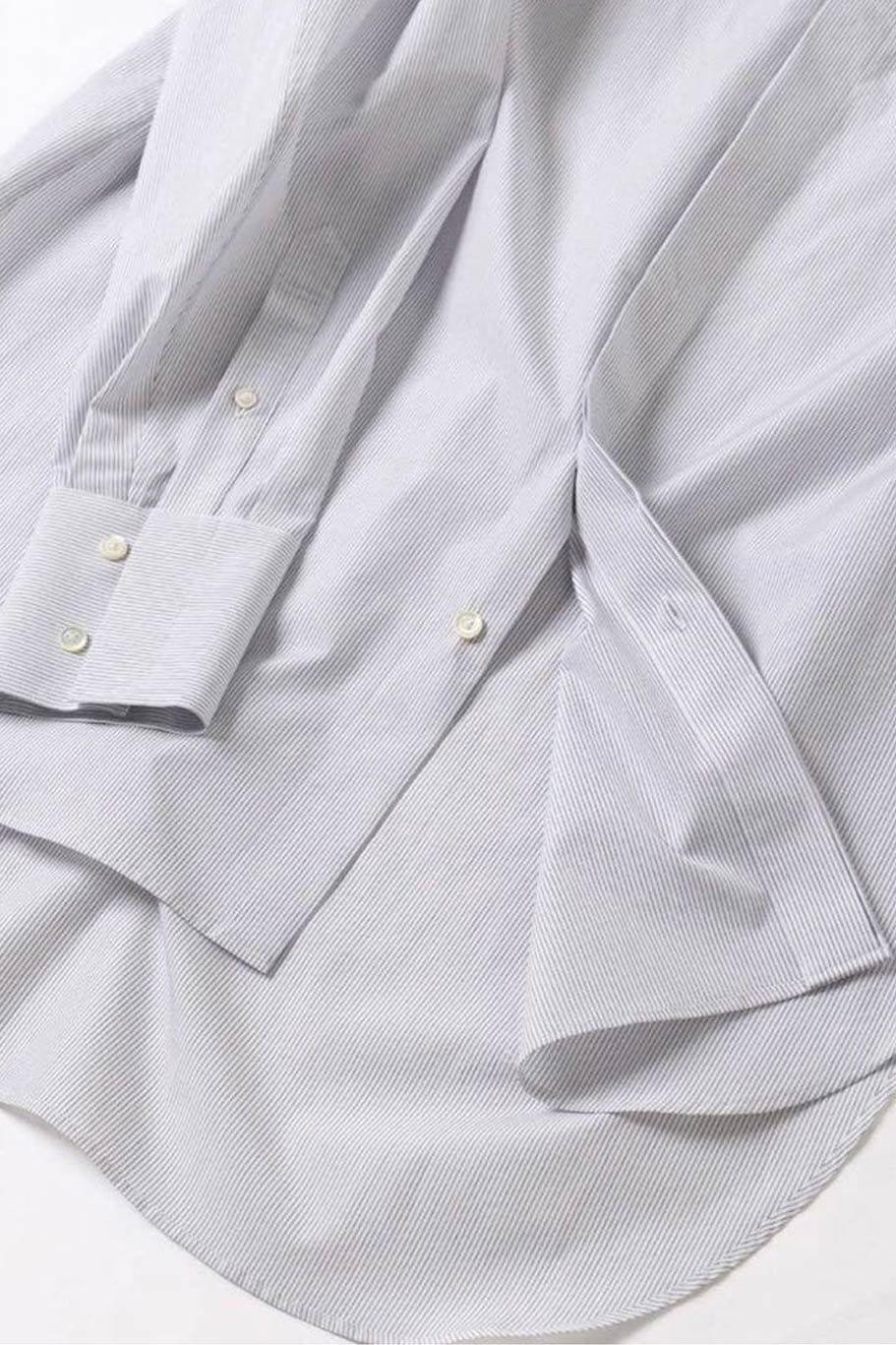 REGULAR FIT TAB COLLAR SHIRT / WHITE ST [26AW入荷予定］