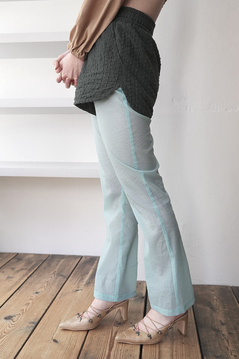 SKIN PU SEE-THROUGH PANTS / LIGHT BLUE