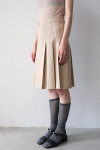 LAI MIDI PLEAT SKIRT / ECRU