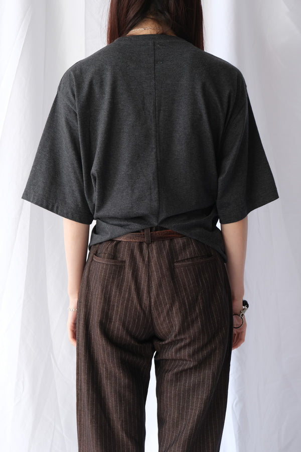SUPIMA COTTON KNOTTED S/S TEE / TOP CHARCOAL