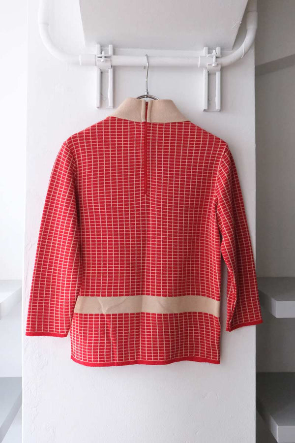 ROGER FASHIONS | 80'S CHECK POLO KNIT [USED]