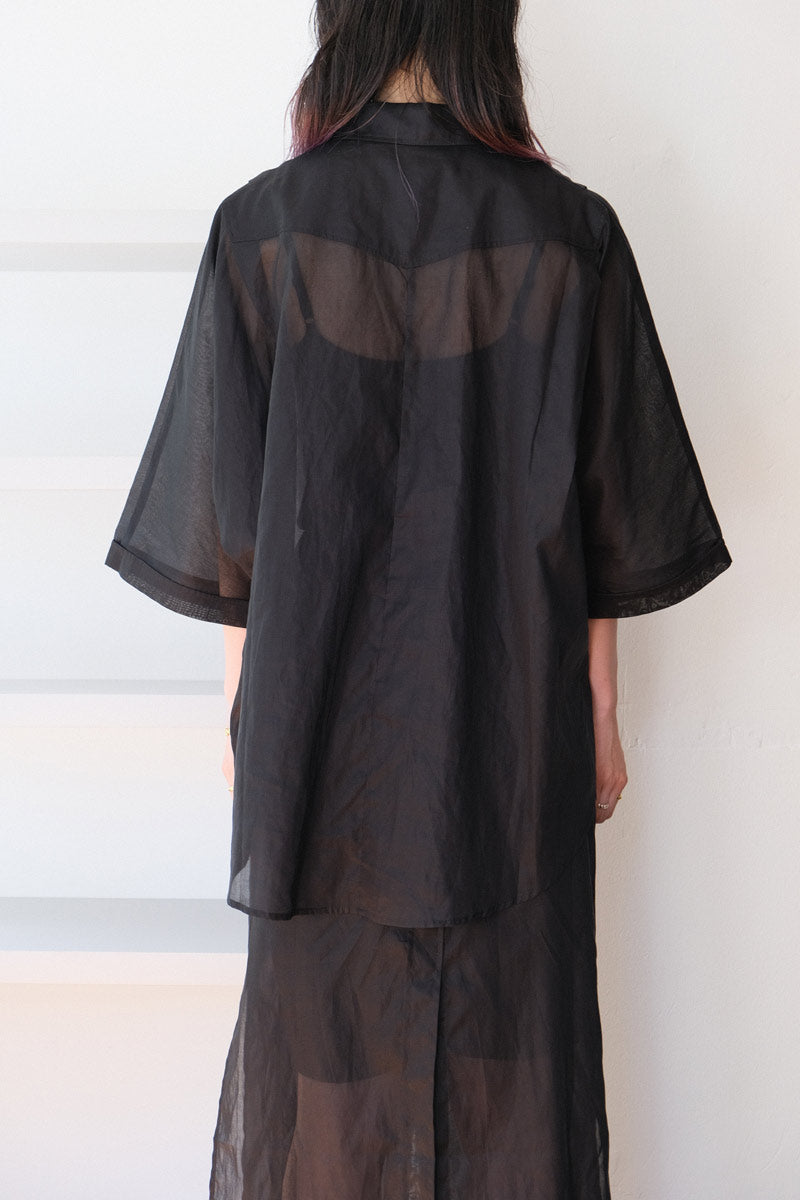 TRUNK SHIRT / BLACK ORGANZA [40%OFF]