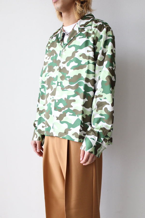 HARVEST OPNEN COLLAR SHIRT / GREEN CAMO [50%OFF]