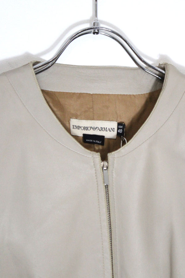 EMPORIO ARMANI | MADE IN ITALY 90'S LEATER JACKET [USED]
