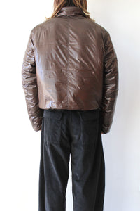 BOX JACKET / SHINY BROWN NYLON