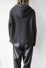 Load image into Gallery viewer, FULL ZIP HOOD / ANTRACITE MEGA RIB WOOL