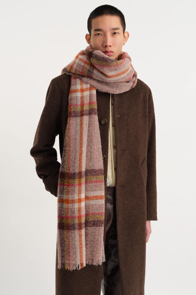 BLANKET SCARF / FINE WOOL CHECK