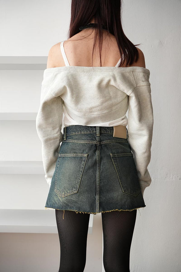 CARDIGAN TANK / YELLOW TINT MELANGE FLEECE [20%OFF]