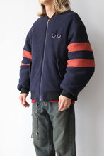 Load image into Gallery viewer, WOOL BOMBER JACKET / DARK BLUE/BLACK