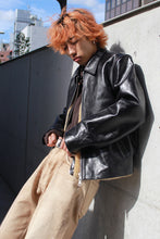 Load image into Gallery viewer, MINI JACKET / TOP DYED BLACK LEATHER