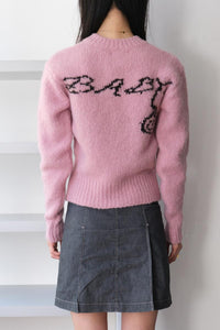 BABY V-NECK SWEATER / PINK